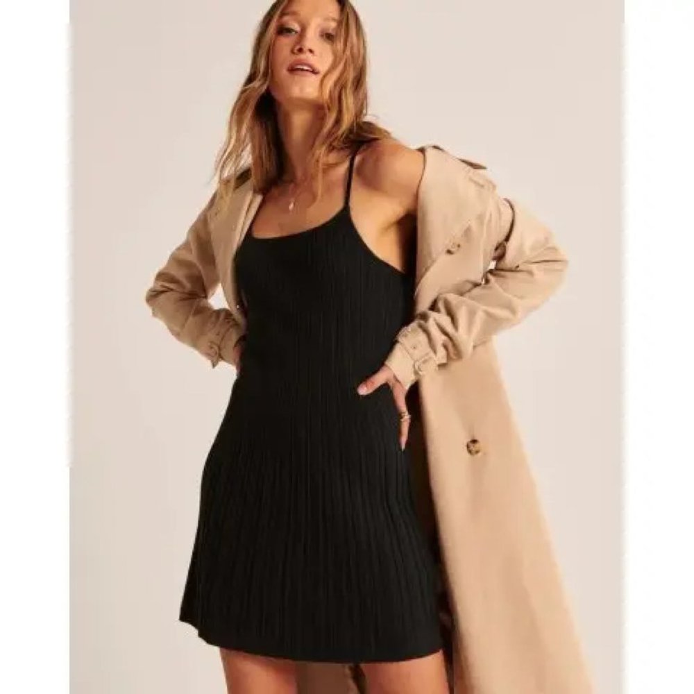 Abercrombie Crossback Ribbed Elevated Knit Mini Dress